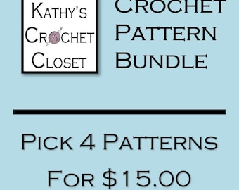 Crochet PATTERN Bundle: Choose Any Four Patterns (PDF Download)