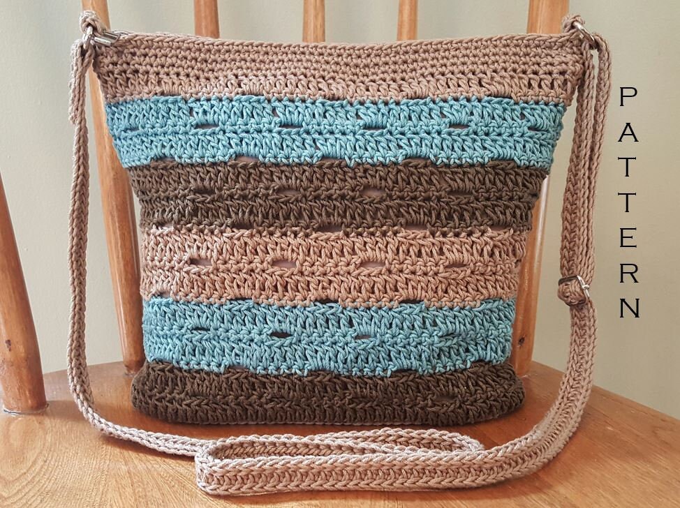 Crochet Bag PATTERN Eyelet Stripes Crossbody Bag Striped - Etsy Australia