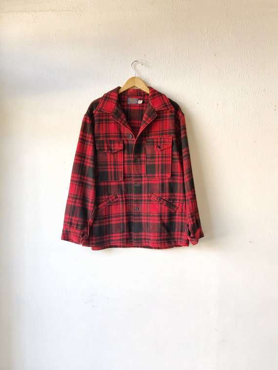 70’s Pendleton red and black flannel Plaid jacket