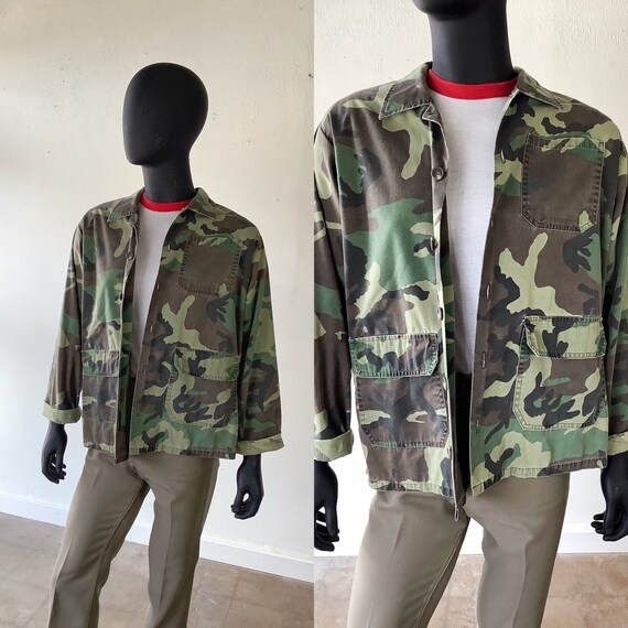 1970’s Military Army Camouflage Shirt / 70s Camo s