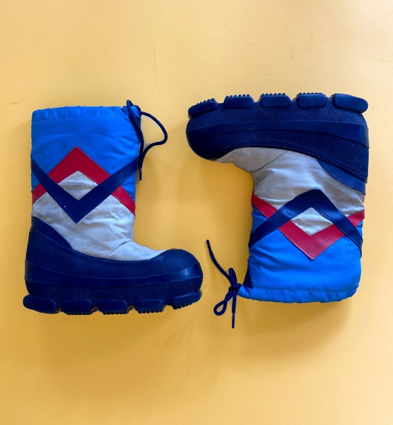Vtg 80s Blue/Red/White Moon Boots / Platform Insul