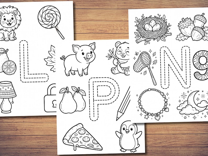 26 Alphabet Tracing & Coloring Worksheets A-Z | Preschool ABC Learning ...