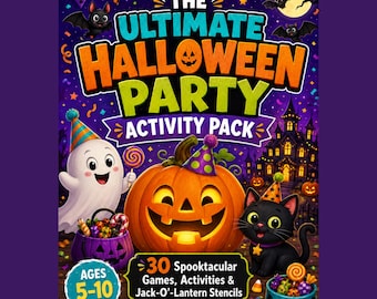 Halloween Party Games for Kids, 30 Printable Activites and Pumpkin Stencils