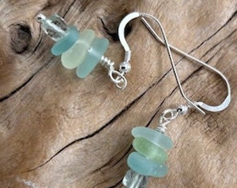 Sea glass earrings.  Real and never altered. Sterling French wires.