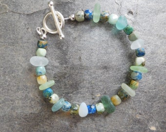 Real Sea glass bracelet - surf tumbled. Never altered.