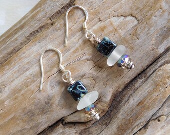 Sea glass earrings.  Real and never altered. Sterling French wires.