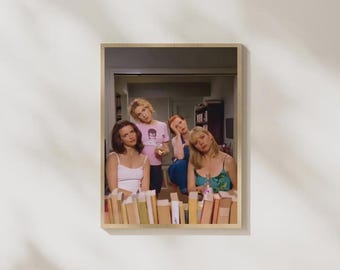 Sex and the City Bathroom Decor, Funny SATC Poster, Carrie Bradshaw Apartment Print, Vintage TV Scene Wall Art, Best Friend Gift