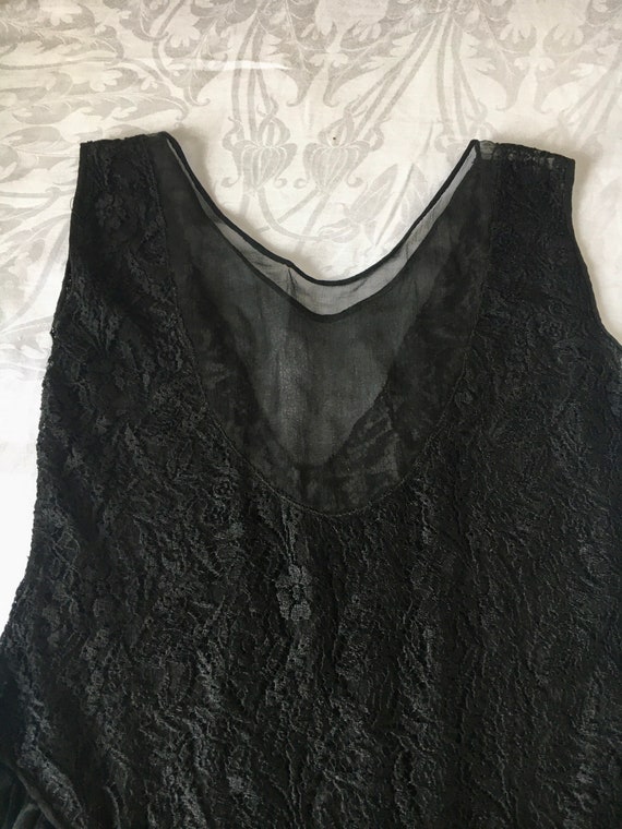 Vintage Black Lace Silk Chiffon 1930’s Dress - image 6