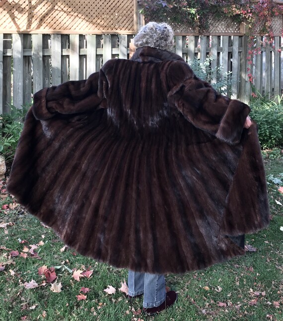 Vintage Dark Ranch Mink Coat Mink Swing Coat