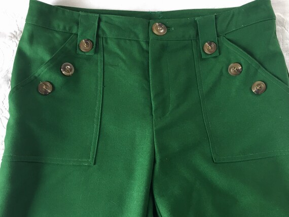 Vintage 1970's Pants Trousers Kelly Green Wool - image 4