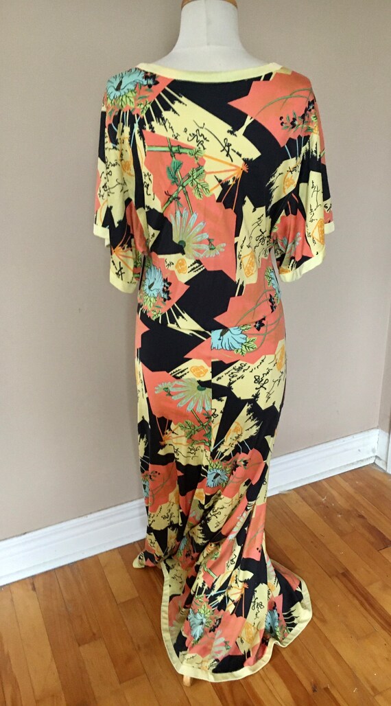 1970s Mac Tac Grey Jersey Maxi Dress