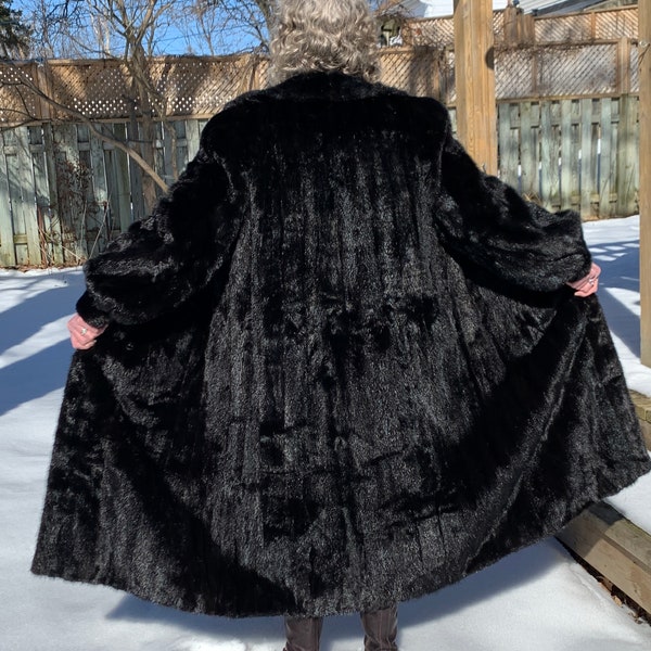 Vintage Black Mink Coat Full Length Black Mink Coat