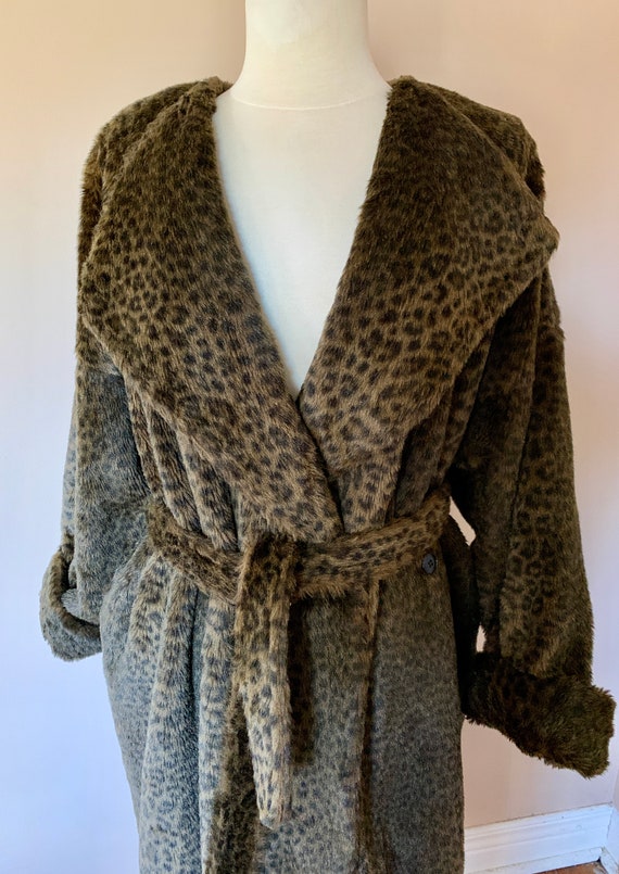 Sonia Rykiel Faux Fur Leopard Spot Coat Vintage So