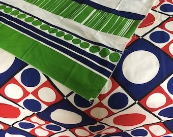 Vintage Mid Century Modern Fabric Bold Geometric