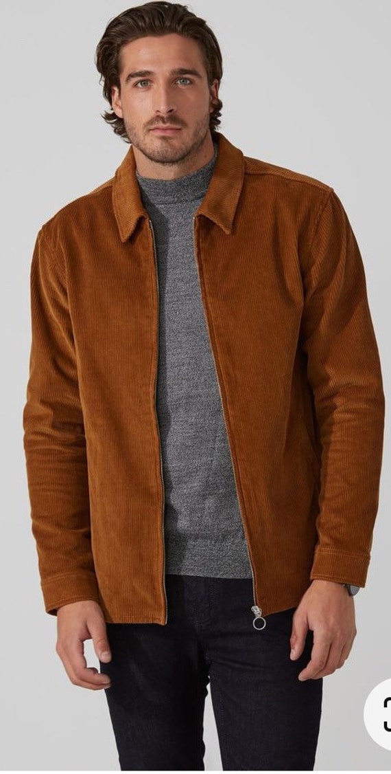 Frank & Oak Men’s Casual Corduroy Zip Jacket