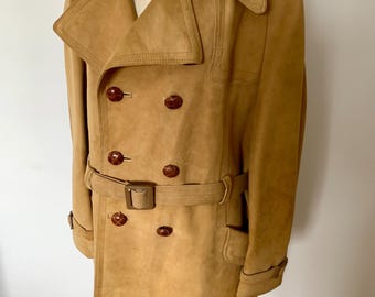Vintage 60s Men’s Suede Chamois Trench Coat