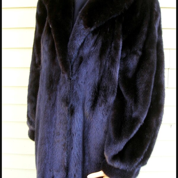 Dark Ranch Mink Fur Coat And Hat Stunning Black Diamond Mink Coat