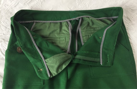 Vintage 1970's Pants Trousers Kelly Green Wool - image 5