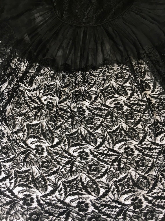 Vintage Black Lace Silk Chiffon 1930’s Dress - image 9