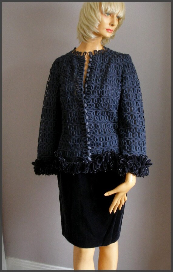 Vintage Raniero Gattinoni Italy Velvet Suit Skirt