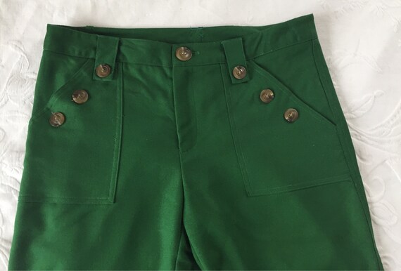 Vintage 1970's Pants Trousers Kelly Green Wool - image 1