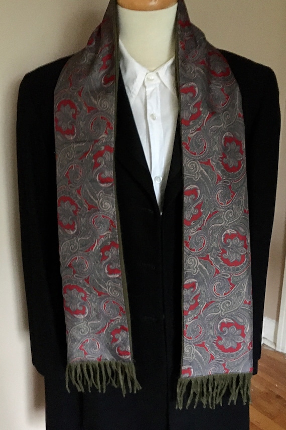 Vintage Men’s Scarf Silk Wool Paisley