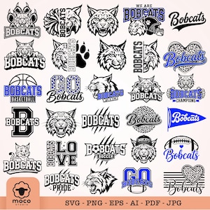 Bobcats SVG-paket, Bobcats Sport Svg, Go Bobcats Svg, Bobcats Skola Maskot, Bobcats Team Svg, Bobcats Logo Svg, Bobcats Klippfiler