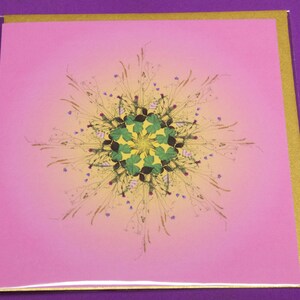 LAMMAS-wenskaart uit de Wild Flower Mandala, Solar Festival-serie