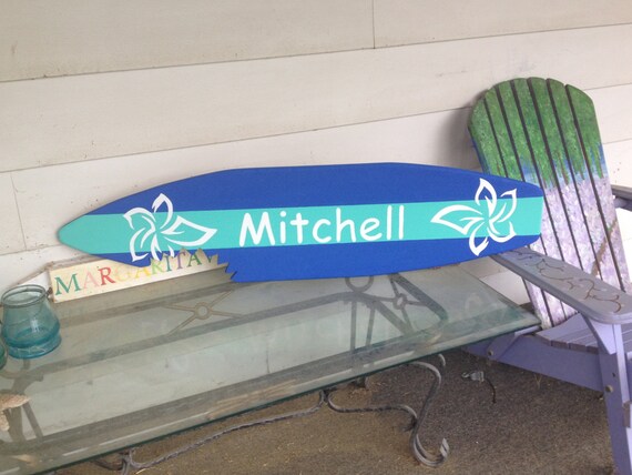 4 Foot Sharkbite Surfboard Decor For Boy Girl Aloha Island Etsy