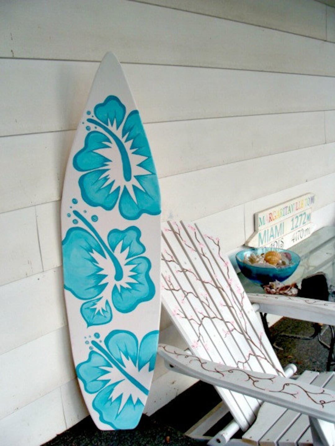 4 Foot Wood Hawaiian Surfboard Wall Art Decor or Headboard Kids Room