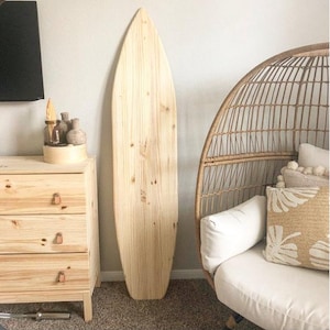 Choose from 4 - 6 foot UNFINISHED natural wood surfboard wall art Unique gift idea SHIPS FAST
