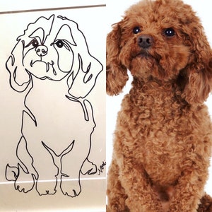 Framed Custom Puppy Portraits, hand drawn sketches,  Pet drawings from photo, wall decor, home decor, memorial gift, unique drawing