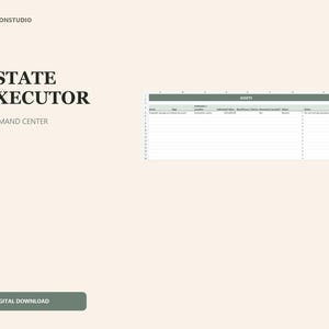 Estate Executor Spreadsheet & Checklist, Estate Administration Organizer Excel and Printable PDF