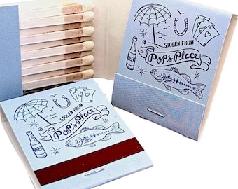 Custom Wedding Matchbooks: Personalized Party Favors with Custom Illustrations of Your Favorite Things!