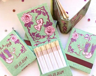 Custom Wedding Matchbooks, Full Color Print, Vintage-Inspired Designs