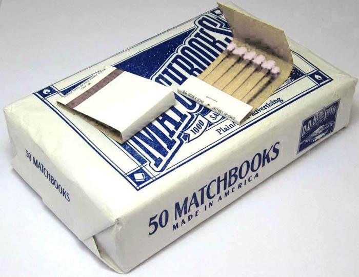 Plain White Matches Matchbooks for Wedding Birthday Wholesale Made in America ~ DD BEAN Economy Matchbooks ~ Quantity DISCOUNTS!