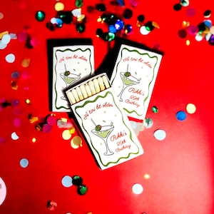 Custom Cocktail Party Matches: "Magical Muse" Personalized Matchboxes