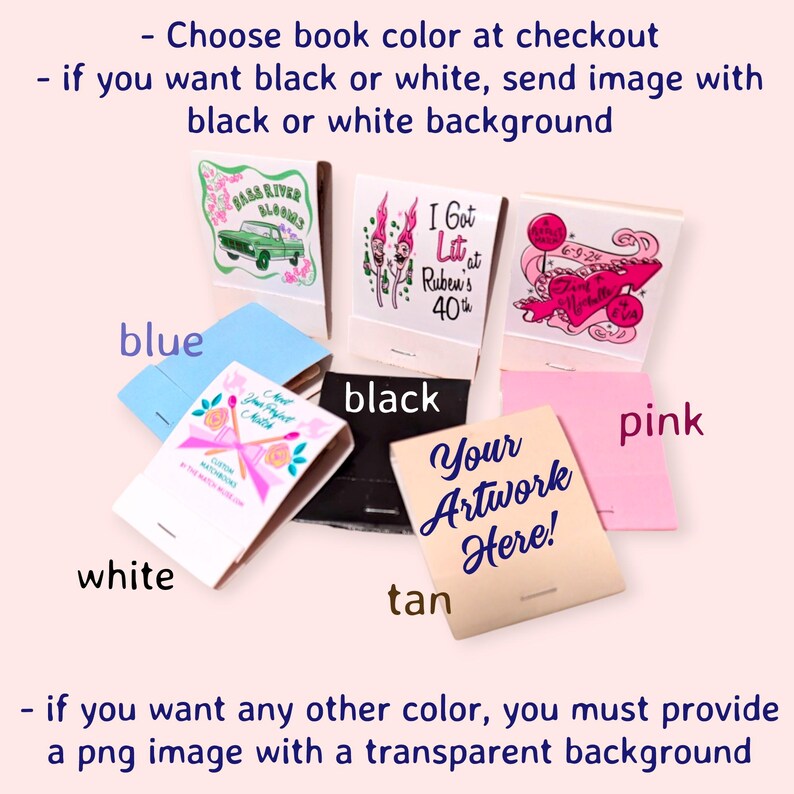 Custom Matchbooks Featuring YOUR Artwork / Logo Full Color Printing