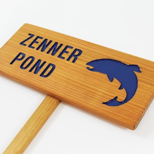 Personalized Sign for POND, Fishing Hole Sign, Backyard Garden, Zen Garden Pond, Gift for Grandpa