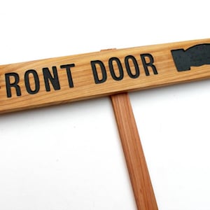FRONT DOOR pointing sign, Deliveries Sign, Packages drop off, DIRECTIONAL Old fashioned Pointing finger Marker, Address Sign, Driveway Sign
