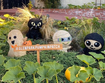 Jardín de la vecindad - Signo, marcador del jardín de la comunidad, signo al aire libre, arte del patio, signo personalizado, marcador del hashtag, su nombre aquí, signo personalizado