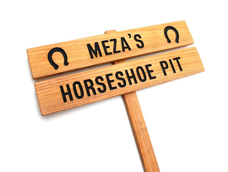 HORSESHOE Pit Sign Outdoor Horseshoe Marker Horseshoe Etsy