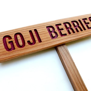 GOJI BERRIES Garden Marker, Fruit Signage, Plant Signs, Wooden Fruit Marker, Custom Garden Sign, Personalized Garden Marker, Outdoor Sign