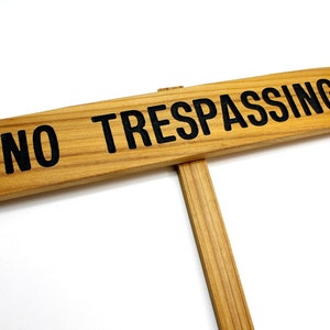 NO TRESPASSING Sign, Cedar Wood Stake Sign, Routed Black Private Sign, Private Drive Sign, No Trespassing Marker, Trespassing Signage