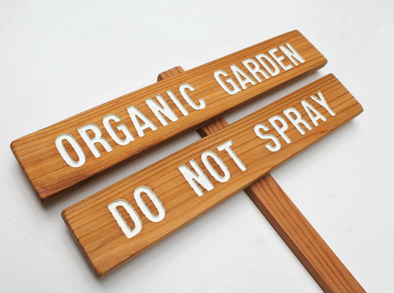Organic Garden Sign Do Not Spray, Save the Bees, Wood Garden Sign, gardener gift, Bee Keeping Sign, Anti Monsanto image 1