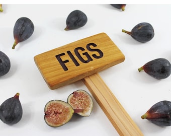 Rustiek boombord FIGS, met de hand gerouteerd, boommarkering, bord zomerfruitboom, tuinmarkeringen, bord aangepaste tuin, gepersonaliseerde tuinmarkering