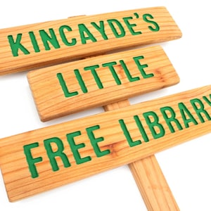 Custom Free Library Sign, Little Library Marker, Yard Art, Driveway Sign, Library Marker, Personalized Marker, Little Library, Library