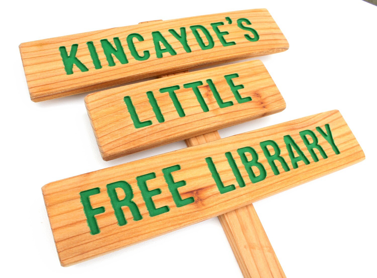 Custom Free Library Sign Little Library Marker Yard Art | Etsy