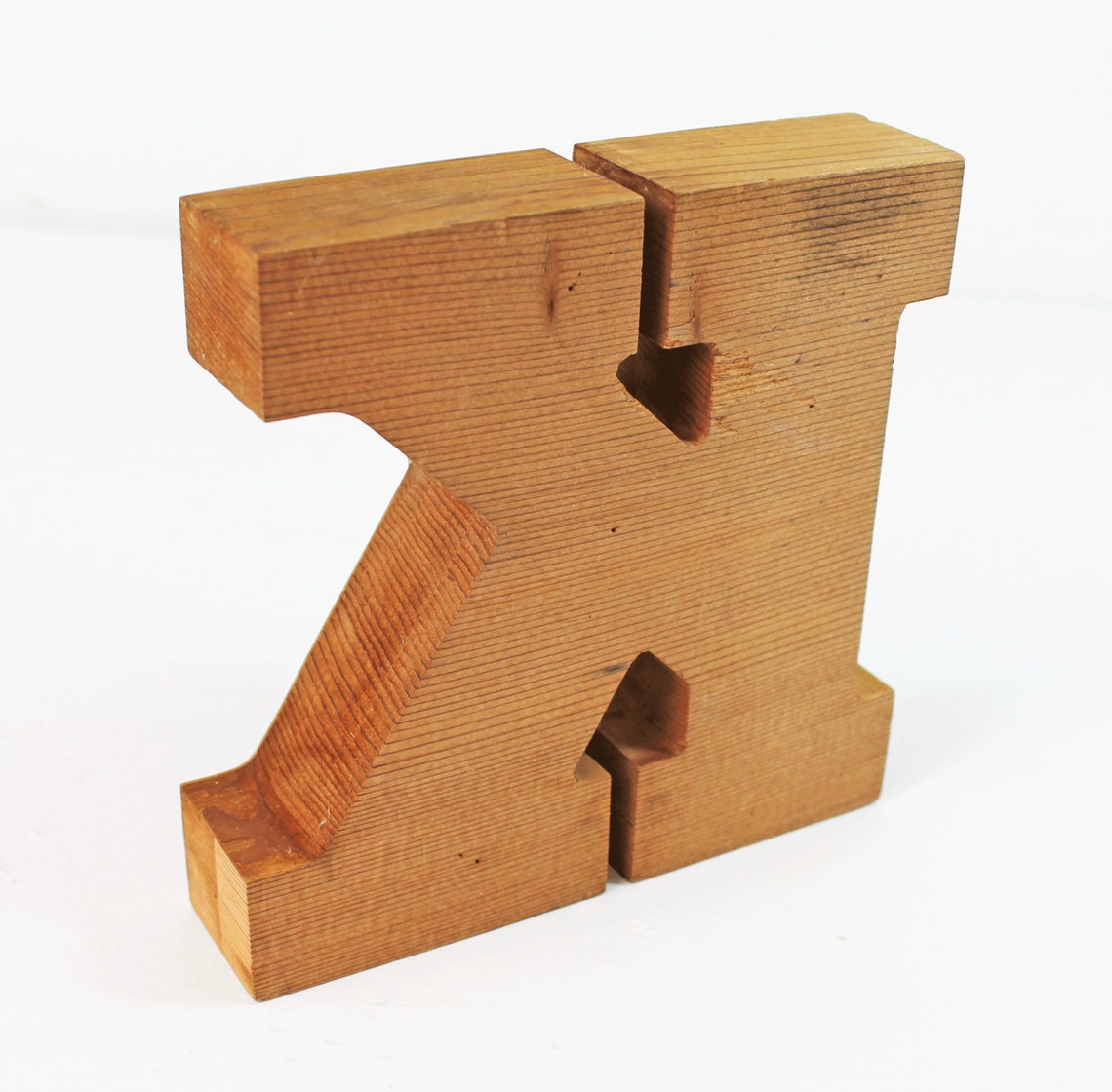 Vintage Wood Block Letter K Office DecorCapital K Free Etsy