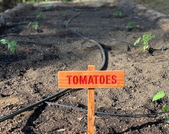 Tomatoes Sign, Garden Marker, Outdoor Sign, Yard Art, Vegetable Marker, Tomato, Veggie Signage, Made in Oregon, Label Sign, Helpful Marker